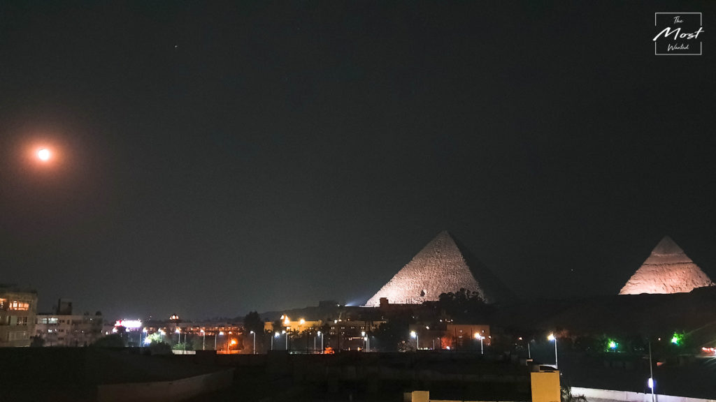 Giza Pyramids Night View Egypt Travel